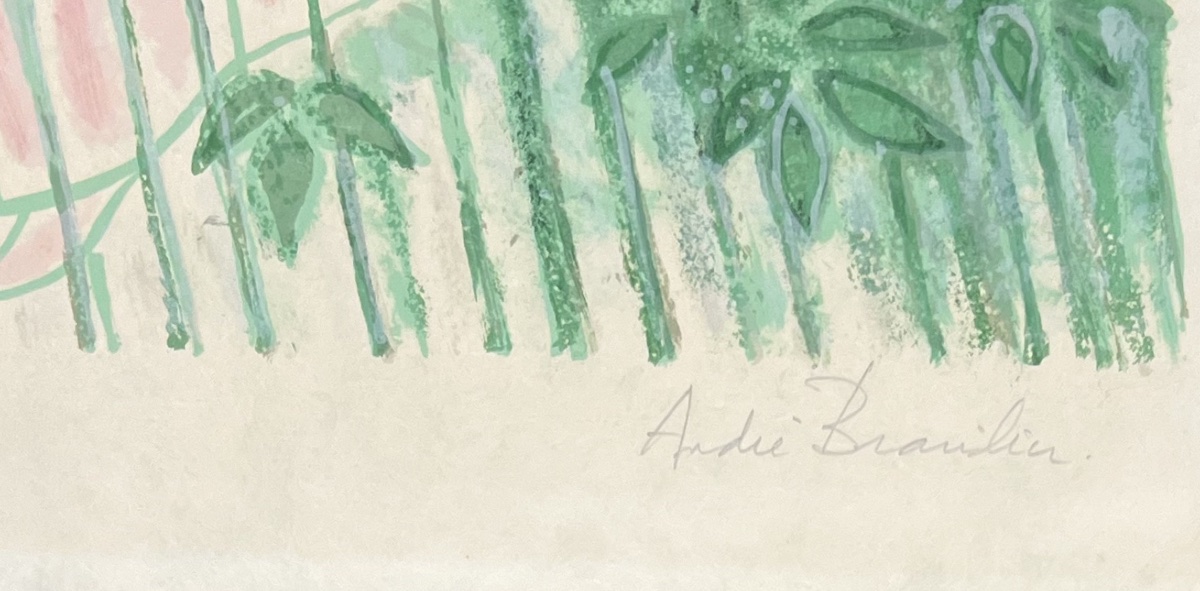 André Brasilier - La Roseraie - Lithographie en couleurs - 1974-photo-3