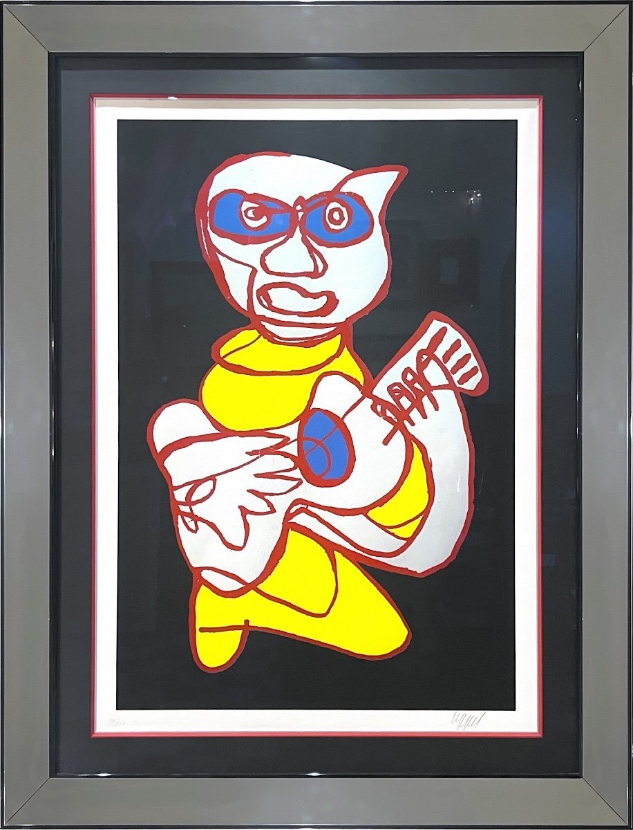 Karel Appel - Guitar Player - Sérigraphie sur papier - 1975