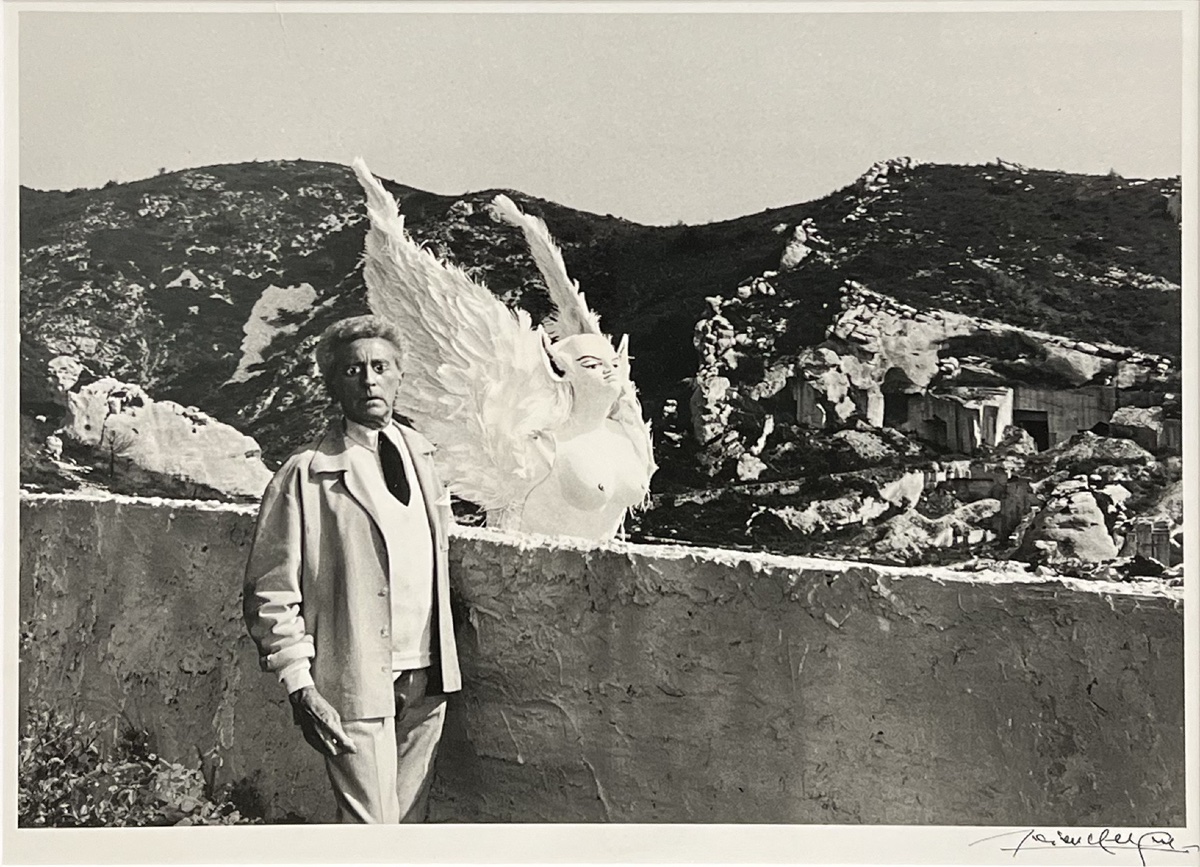 Lucien Clergue - Jean Cocteau Et Le Sphinx - Les Baux De Provence - Épreuve argentique - 1959-photo-2
