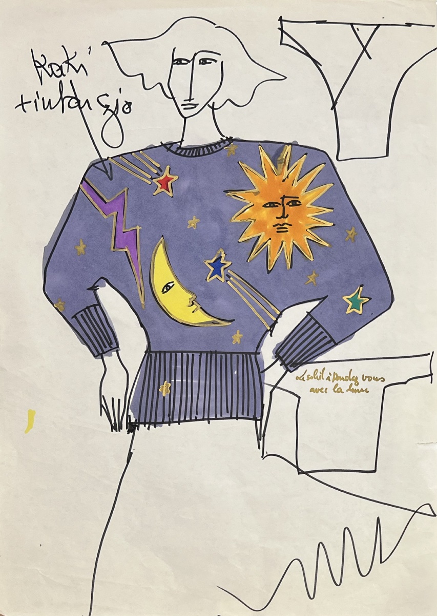 Jean-charles De Castelbajac - The Sun Has A Date With The Moon - Drawing In Marker And Posca