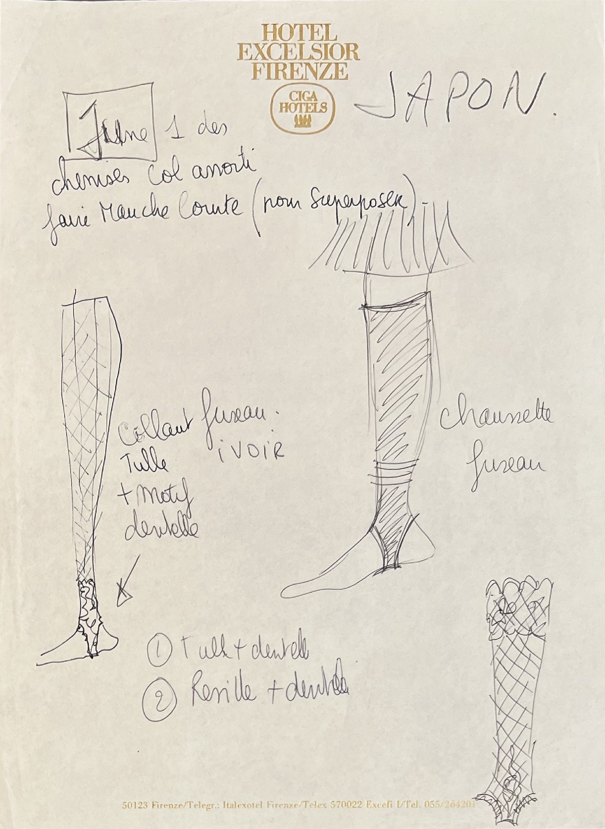Jean-paul Gaultier - Sketch Of Tights And Legging-style Socks - Fashion Illustration - Pen And Black Ink 
