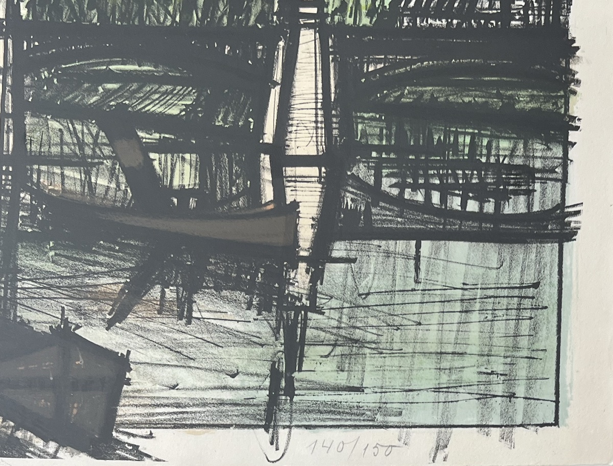 Bernard Buffet - The Pont Des Arts - Color Lithograph On Rives Paper - 1962-photo-4