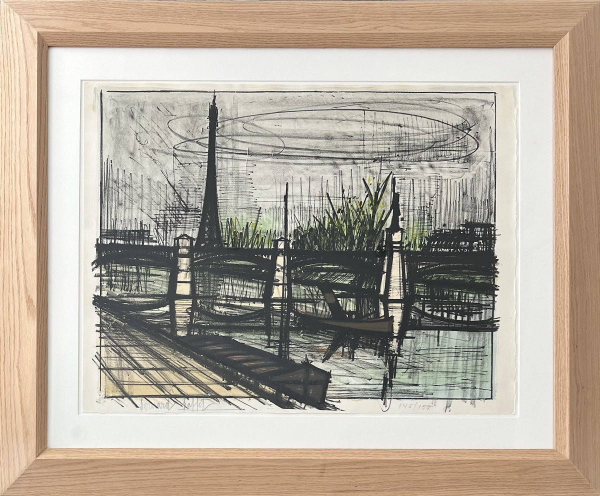 Bernard Buffet - The Pont Des Arts - Color Lithograph On Rives Paper - 1962