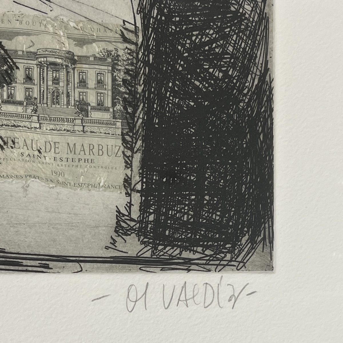 Manolo Valdés - Botello De Vino - Unique Engraving And Collage - 1994 - Marlborough Graphics, Ny-photo-3