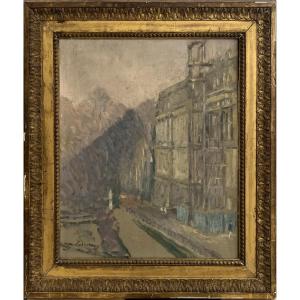 Maurice Lobre - View Of The Palace And Park Of Versailles - Oil On Canvas