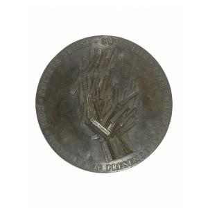 Arman - The Outstretched Hand - Patinated Bronze Medal 