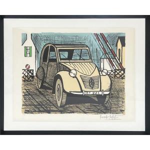 Bernard Buffet - 2 CV Citroën - Lithographie sur papier vélin - 1985