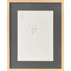 Yves Saint Laurent - Dessin original - Etude textile - Mine de Plomb