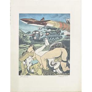 Gudmundur Erro - From The Made In Japan Series - Lithograph - 1972