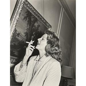 Serge Lido - Rita Hayworth With A Cigarette - Silver Gelatin Print