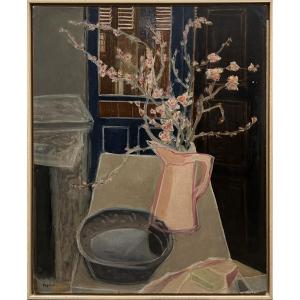 Max Papart - Still Life With Pitcher - Oil On Panel 