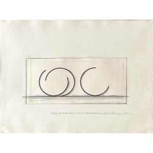 Bernar Venet - Position of three major arcs of 256,5° each - Lithographie - 1981