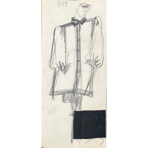 Yves Saint Laurent - Croquis - Mine de Plomb 