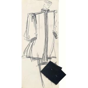 Yves Saint Laurent - Croquis - Dessin de mode - Mine de plomb