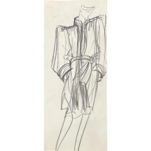 Yves Saint Laurent - Croquis - Dessin de mode - Mine de plomb