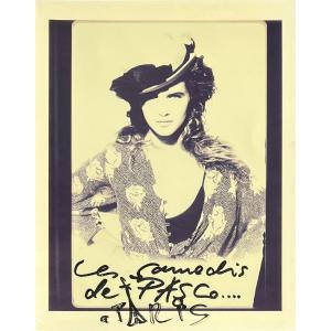 Peter Lindbergh - Tirage Polaroid Sépia - Isabelle Pasco, chemisier à fleurs et chapeau - 1984