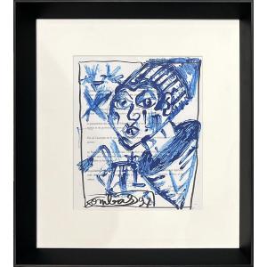 Robert Combas - Personnage - Acrylique 