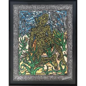 Robert Combas - Homme jaune - Sérigraphie - 1990