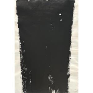 Olivier Debré - Figure Drawing - Black Gouache On Paper - Signed In Pencil