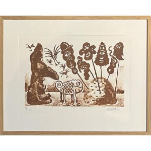 Hervé Di Rosa - Sans titre - Lithographie - Signée - Numérotée - 1996
