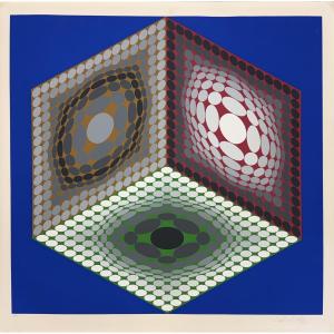 Victor Vasarely - Triboss - issu série Paris-Tokyo - Sérigraphie - 1980