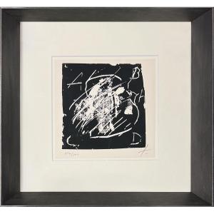 Antonio Tapiès - ABCD - Sérigraphie - Galerie Carl Van Der Voort - Signée - Numérotée