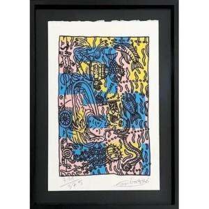 Robert Combas - Bain dans l'étang de Thau - Lithographie