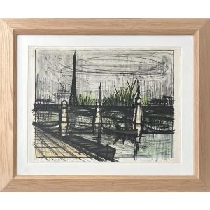 Bernard Buffet - The Pont Des Arts - Color Lithograph On Rives Paper - 1962