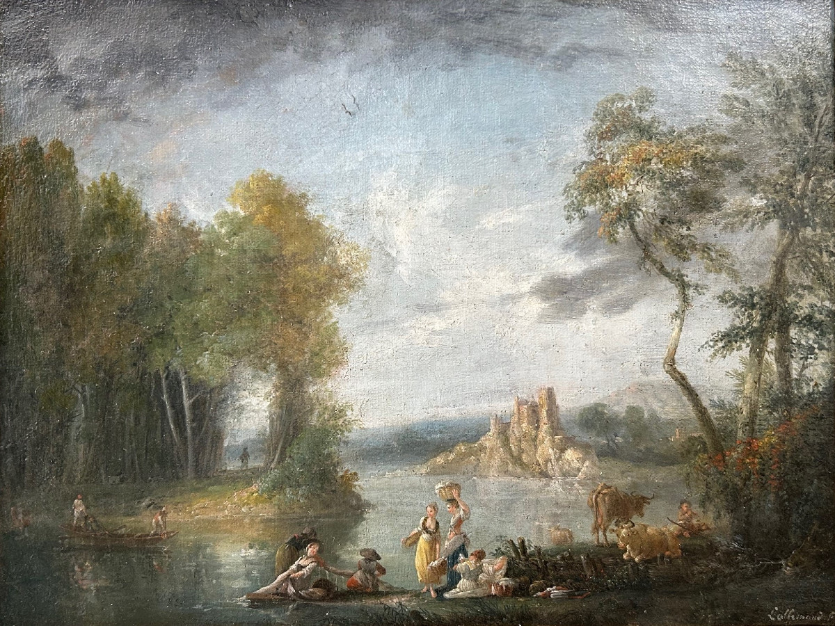 Jean-baptiste Lallemand (1716-1803) - The Washerwomen-photo-2