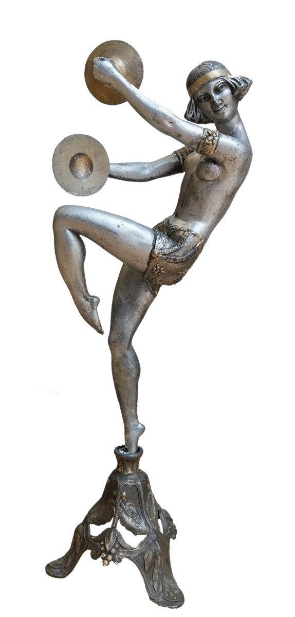 Spelter Sculpture Of A Dancer With Cymbals – Circa 1925-1935, France