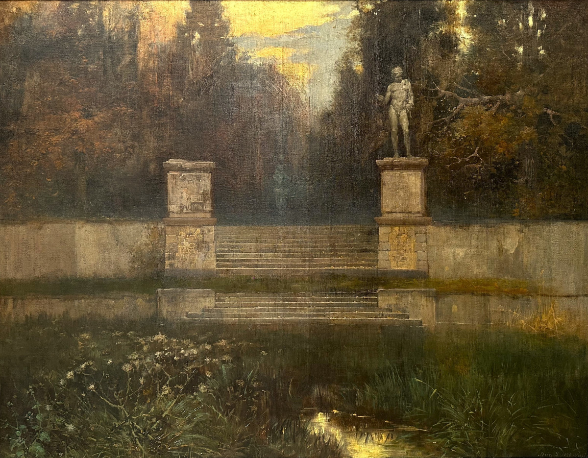 János Gábriel Stein (1874-1949) - Jardins au crépuscule -photo-2