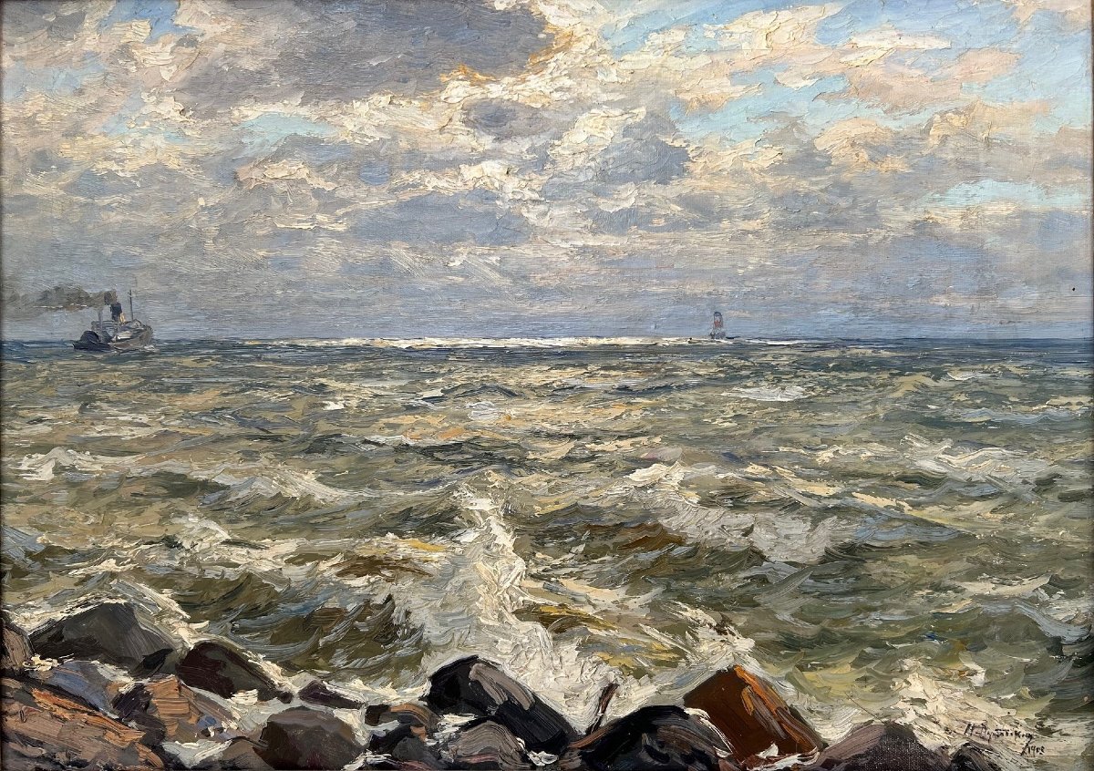 Rough Sea - Nikolai Dubovskoy (1859-1918)-photo-3