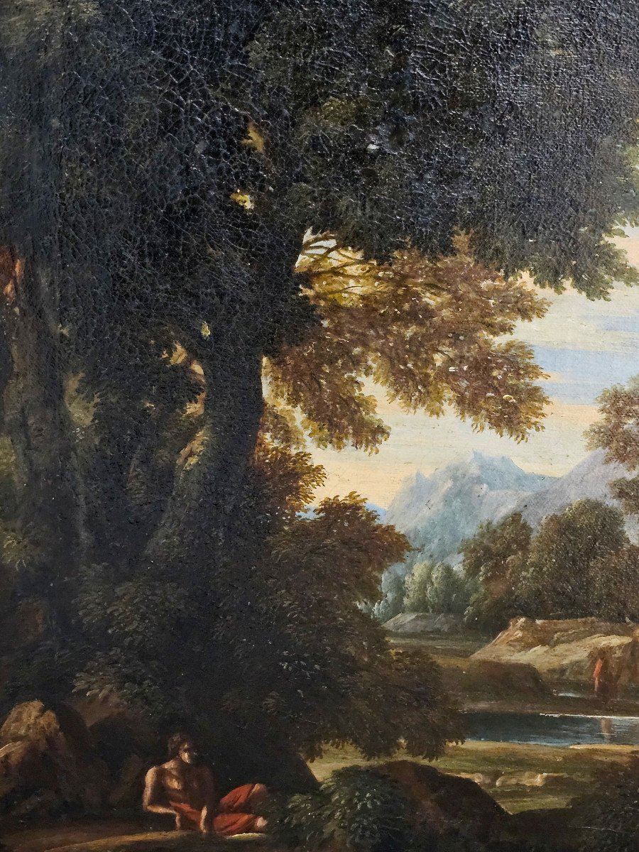 Gaspard Dughet (1615 - 1675) - Repos au bord de l'eau-photo-3