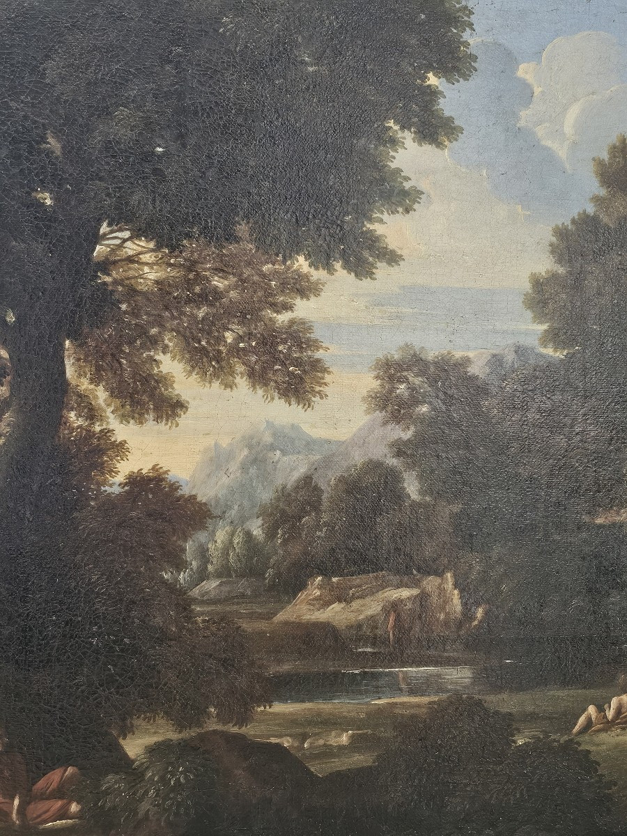 Gaspard Dughet (1615 - 1675) - Repos au bord de l'eau-photo-1