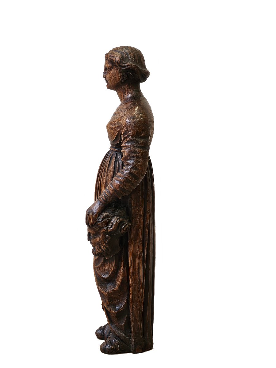 Judith et Holopherne - Sculpture en bois - fin du 18ème Siècle-photo-2