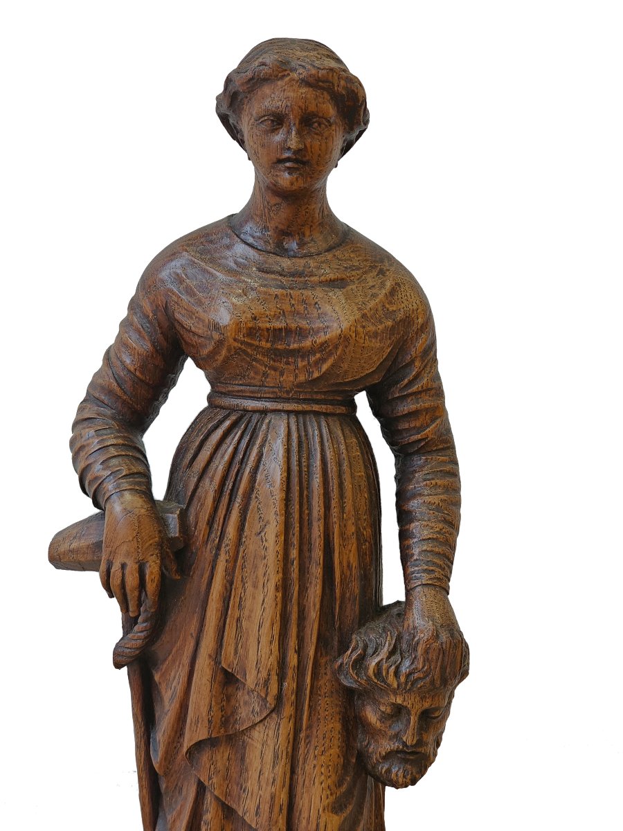 Judith et Holopherne - Sculpture en bois - fin du 18ème Siècle-photo-1