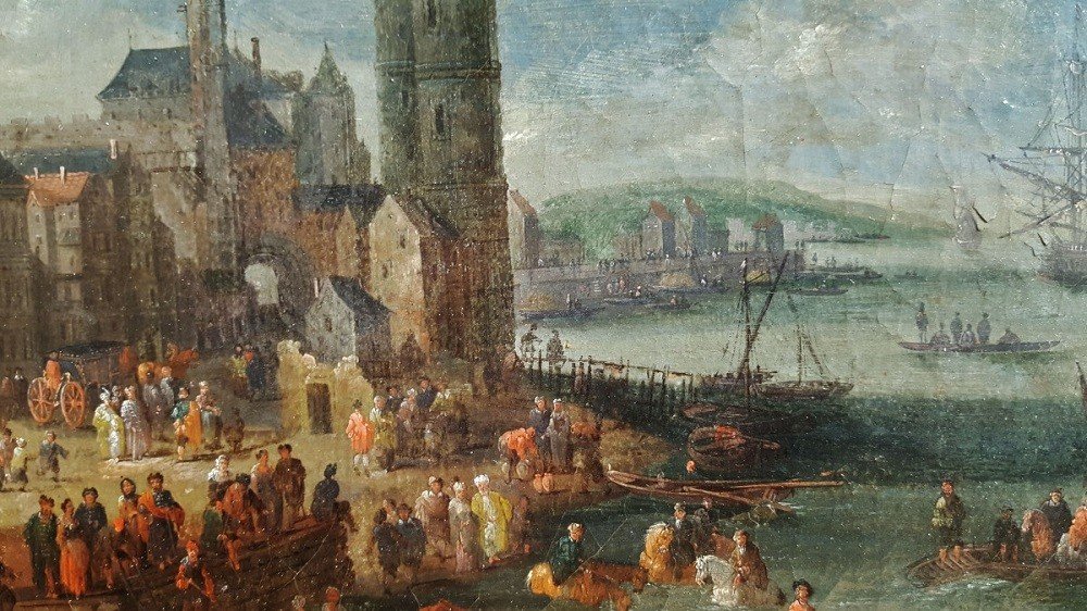 Pieter Casteels The Younger II - Port Scene To Turkish Emissaries-photo-3