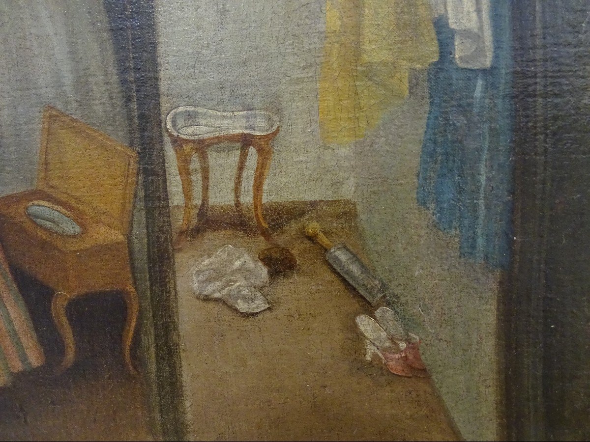 French School Of The Second Half Of The Eighteenth Century - Close House Scene-photo-3