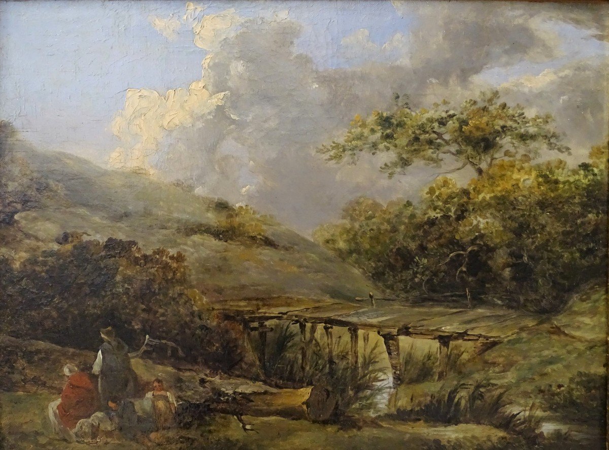 Thomas Gainsborough (1727-1788) Cercle de - Le Repos Des Voyageurs