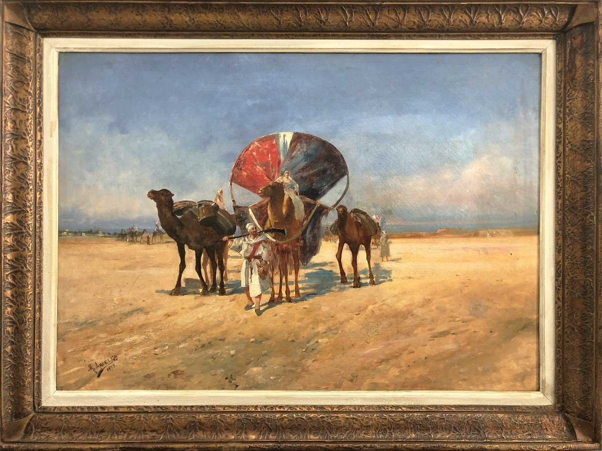 M.Argelés (XIXème siècle) - La caravane dans le désert 1898