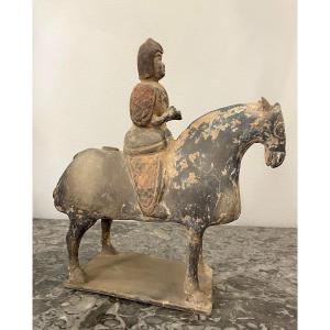 China - Northern Wei Dynasty (534-557) - Warrior On Horseback - Terracotta