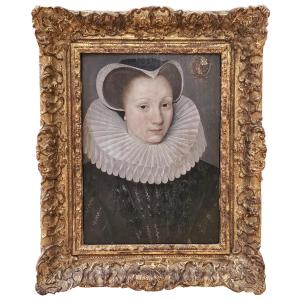 François Quesnel (1543-1619) - Portrait De Jeanne De Lannoy - Circa 1590