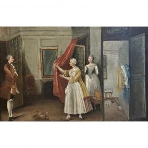 French School Of The Second Half Of The Eighteenth Century - Close House Scene