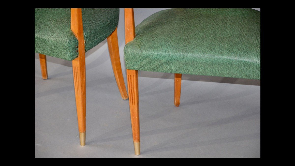 Pair Of Gio Ponti Armchairs 50'-photo-4