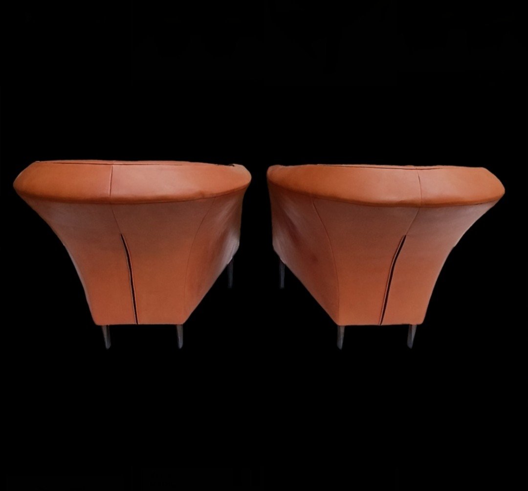 Pair Of "crescent" Armchairs By Iigne Roset-photo-1