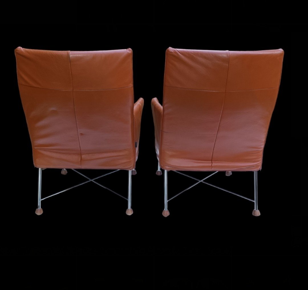 Paire De Fauteuils "charly" De Gérard Van Der Berg-photo-1