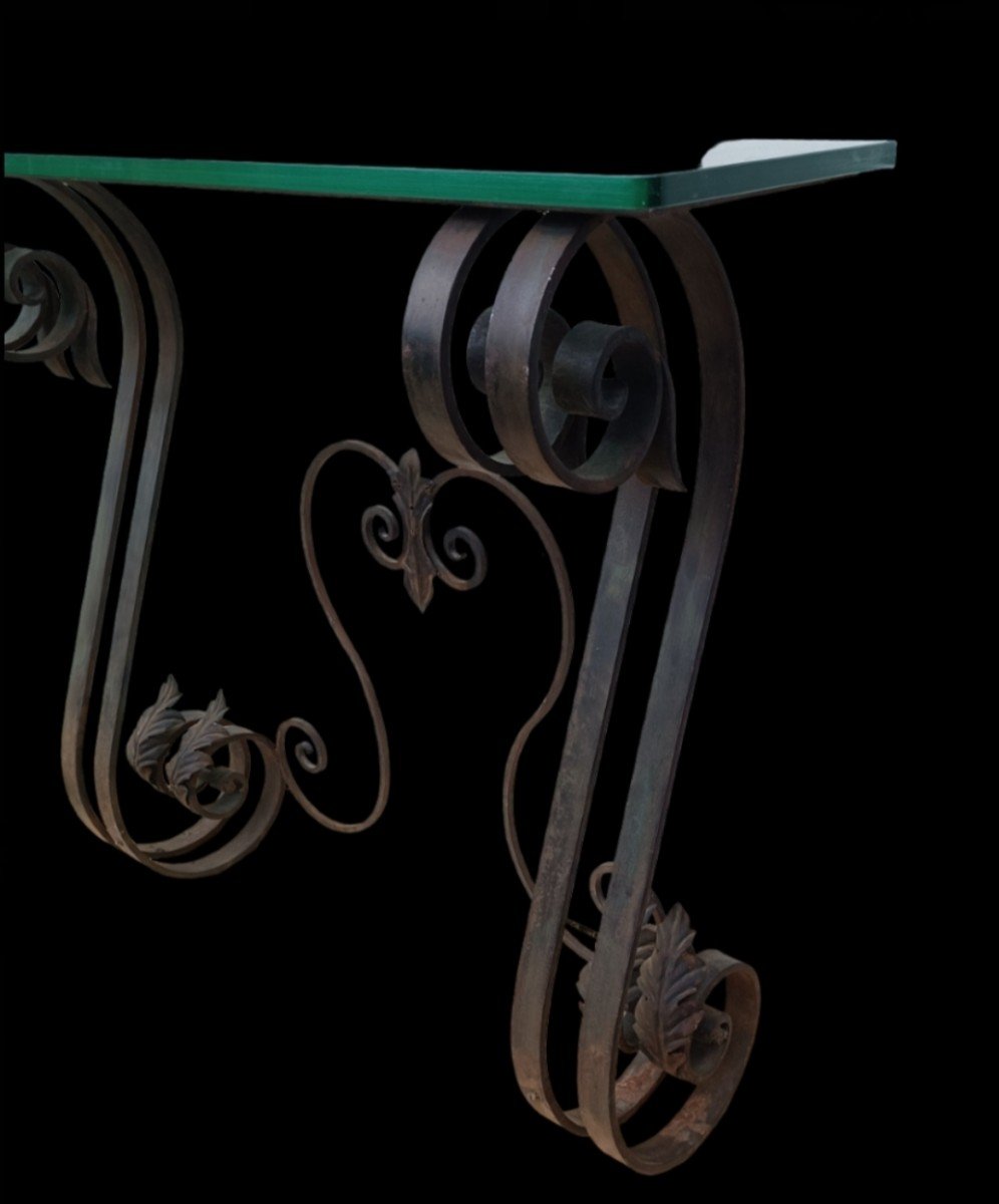 Wrought Iron Console With Windings-photo-2