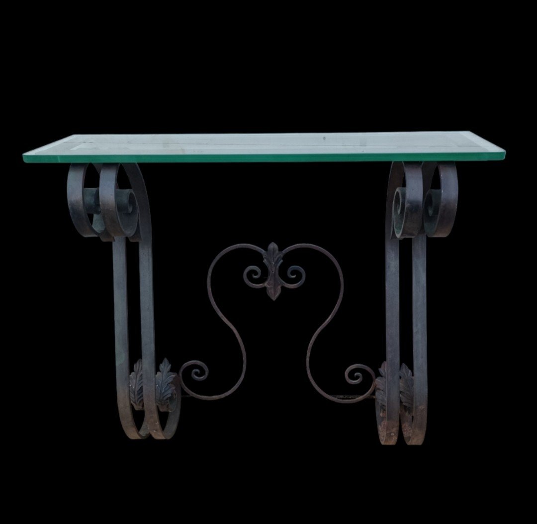 Wrought Iron Console With Windings