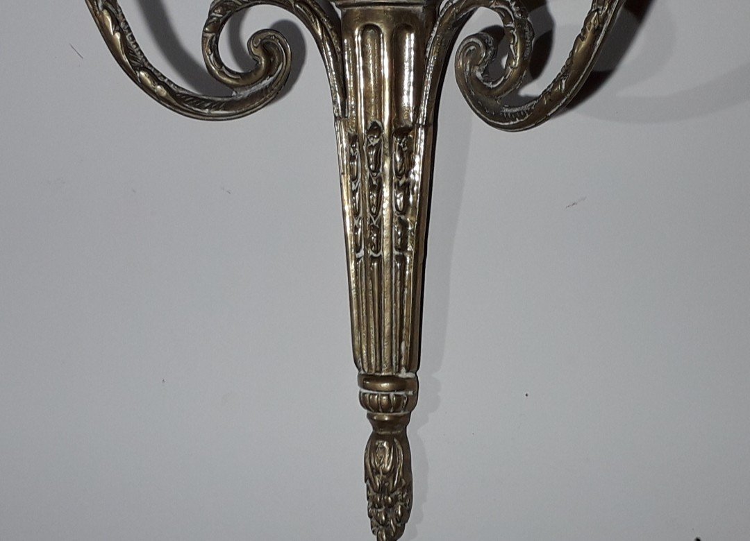 Pair Of 18th Bronze “arms Of Light” -photo-2