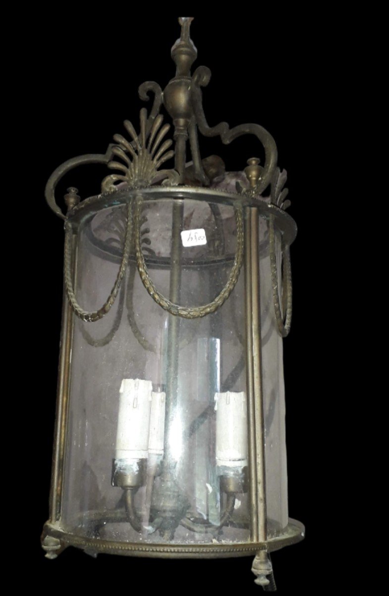 Lanterne Circulaire Empire En Bronze-photo-2